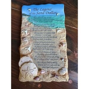 Beachcombers Legend of the Sand Dollar Plaque Christian Poem Coastal Decor 2006